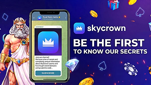 Skycrown mobile pokies and banking interface on a smartphone screen
